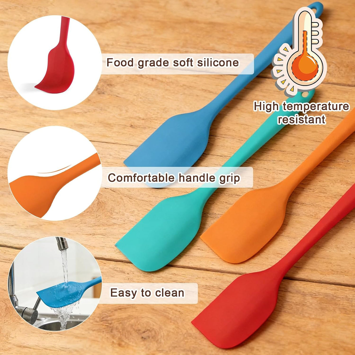 Juome Silicone Chocolate Melting Cup Set with Jar Spatulas, Heat-Resistant