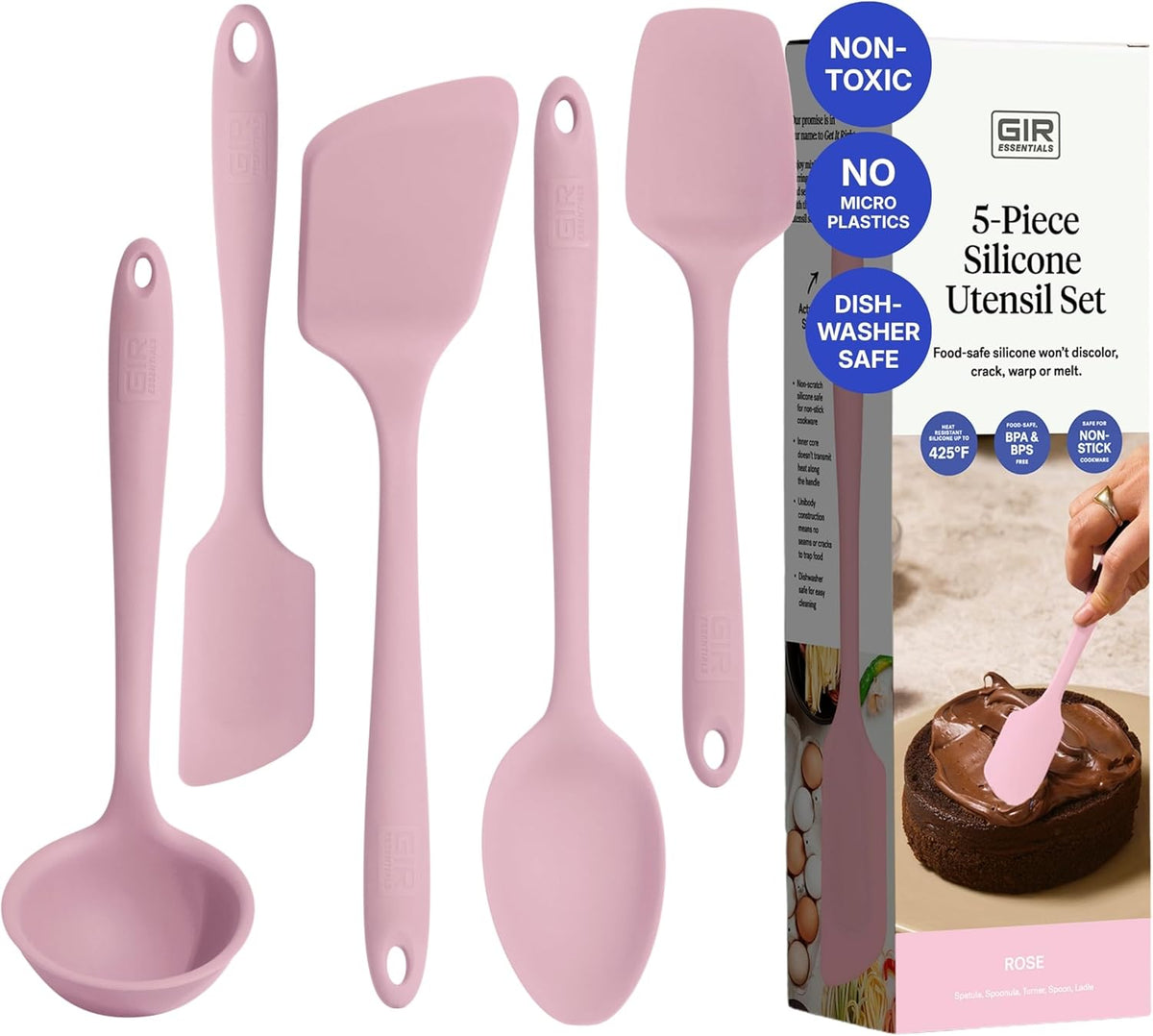 GIR: 5-Piece Silicone Essentials Kitchen Utensils Set – Rose