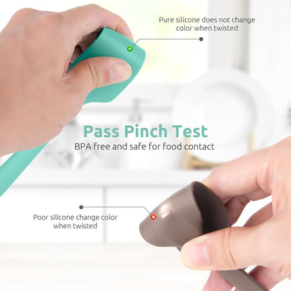 U-Taste Small Mini Silicone Spatula, 9in Rubber Jar Bowl Scraper, Aqua Sky
