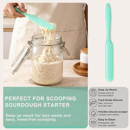6 PCS Silicone Spurtle Spatula Set for sourdough starter Baking Cooking