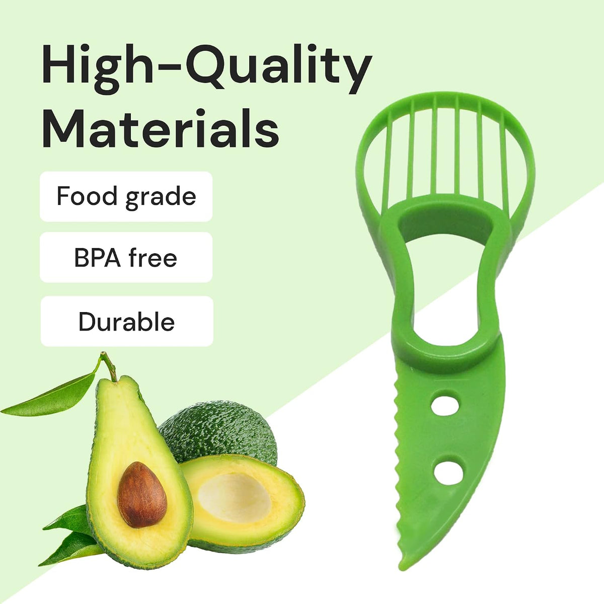 Gadgetime USA Avocado Slicer (Pack of 2) - 3 In 1 Tool - Cutter, Peeler, Pitter & Scooper - Multifunctional Knife - Splitter - Easy to Use - Kitchen Gadgets
