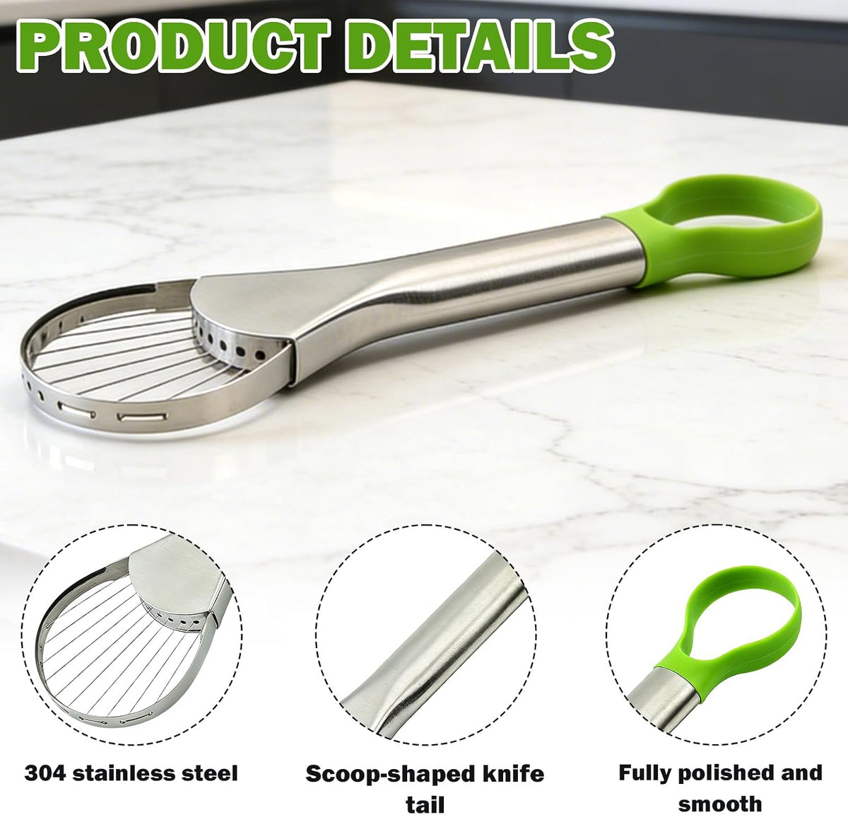 2-in-1 Avocado Slicer Pitter Cutter and Stainless Tool