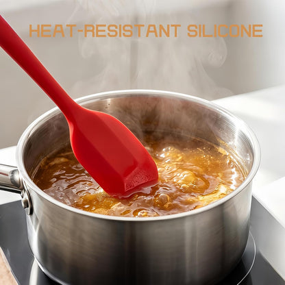 Silicone Spatula, 11 inch Large Rubber Spatula Heat Resistant Seamless One Piece Design Non-Stick Flexible Silicone Scraper for Cooking, Baking, Mixing Tool (4-Piece)
