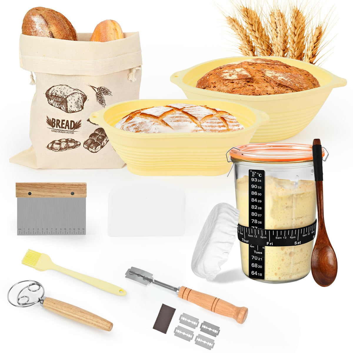 TOKPELA Sourdough Starter Kit 13Pcs Sourdough Bread Baking Supplies