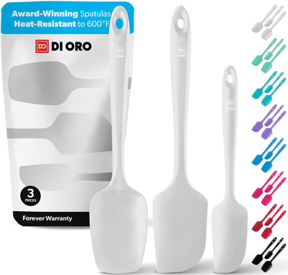 DI ORO Silicone Spatula Set - 600F Heat Resistant, 3-Pc Red