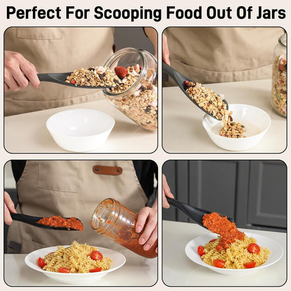 3 PACK Silicone Cooking Spoon Spatula for Nonstick Cookware, Heat‑resistant