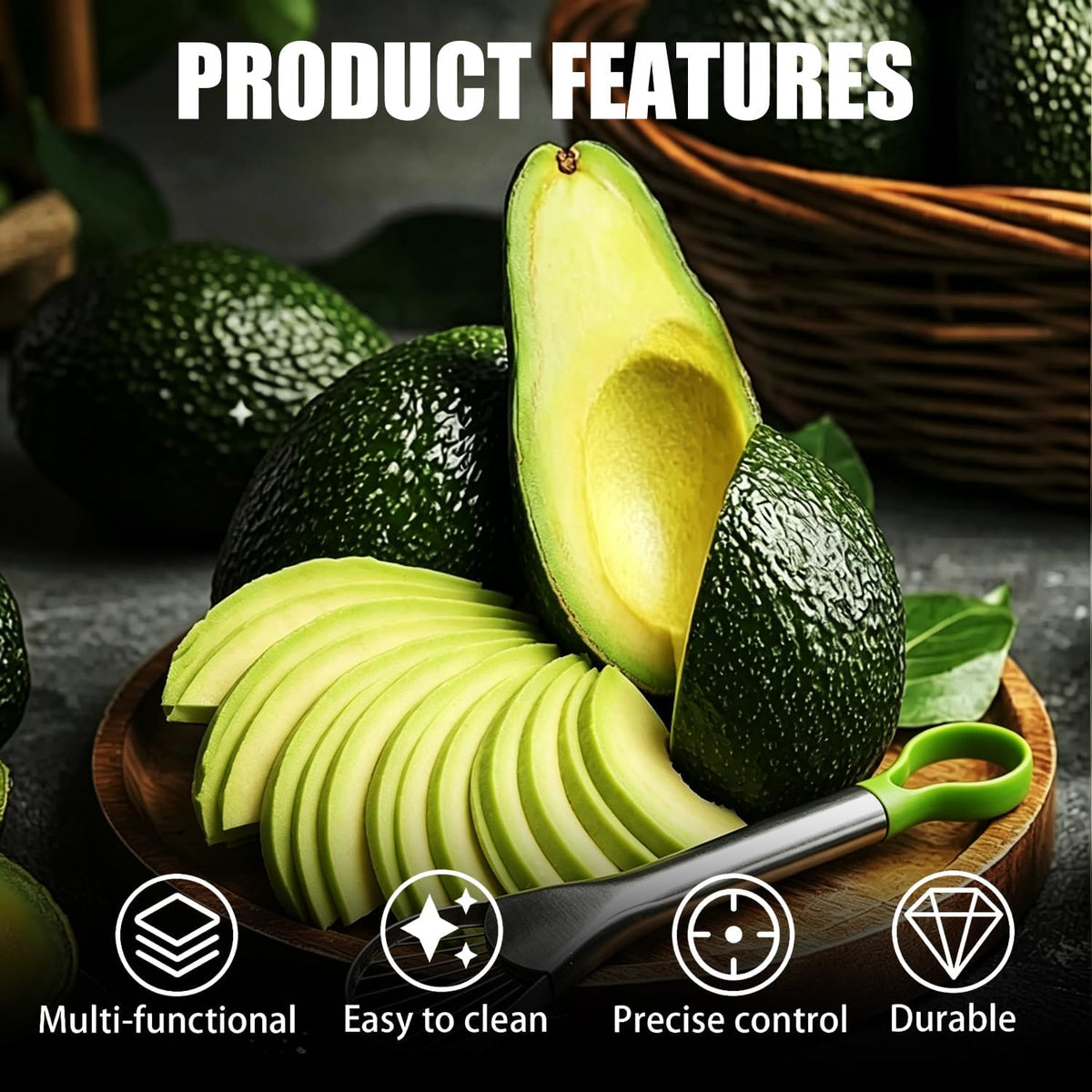 2 in 1 Stainless Steel Avocado Slicer and Pitter Tool