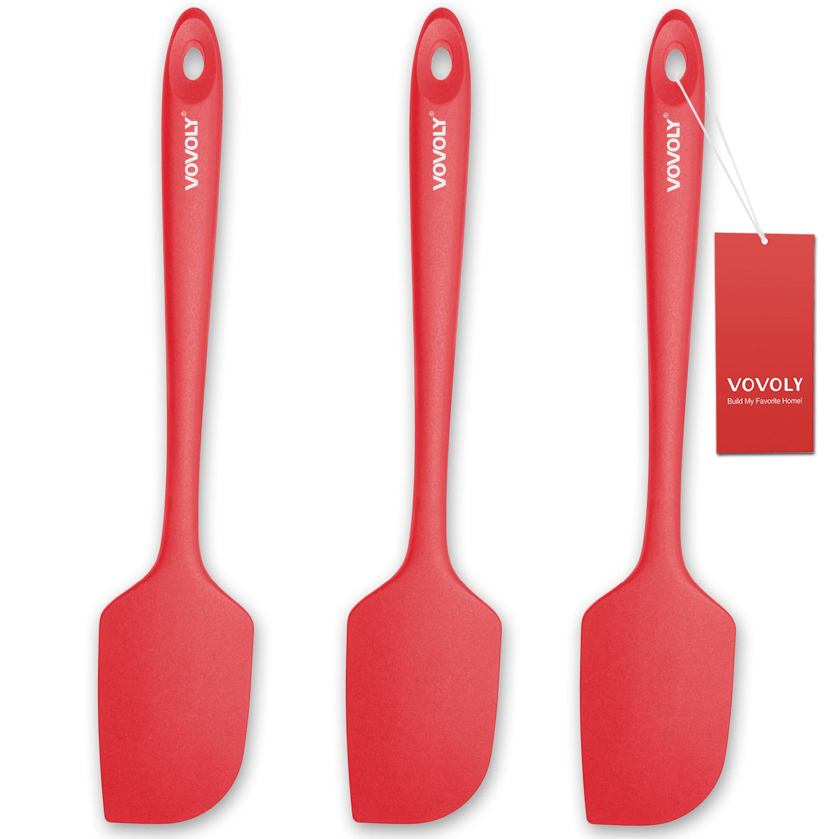 3 Pack Large Silicone Spatula for Kitchen,600°F Heat resistant Rubber Spatulas for Baking,Cooking, Scraping,and Mixing,Non Stick Kitchen Utensils, BPA Free, 11.2 IN, Khaki