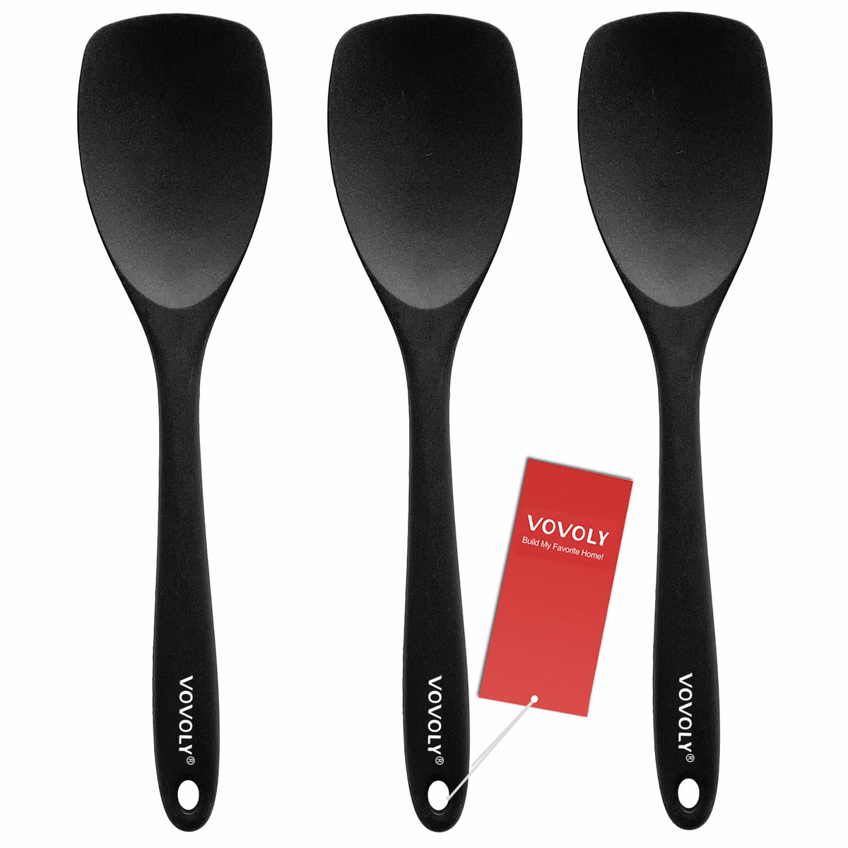 Vovoly Silicone Spatula Spoon Set, 11 IN, Assorted, Spoonula Heat Resistant