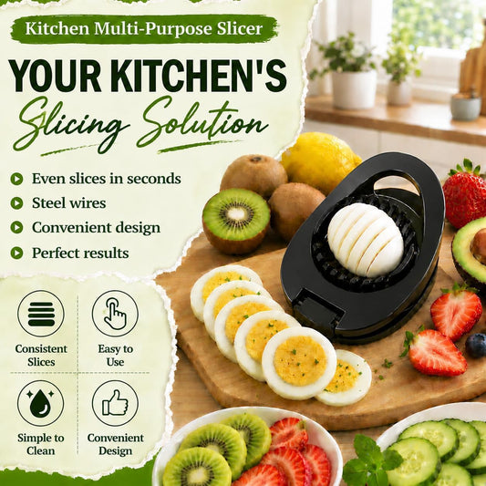 NOVANO Stainless Steel Wire Egg Cutter, Hard Boiled Egg Slicing Gadget, Egg Salad Making Tool, Versatile Kitchen Accessory for Eggs, Avocado, Strawberry, Kiwi Fruit