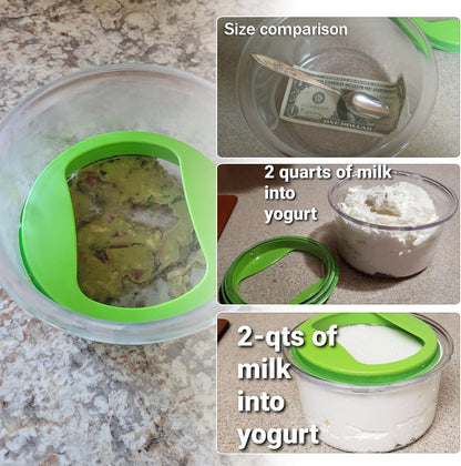 2 Pack Guacamole Keeper, 4-Cup For Guacamole, Fruit, Salad Storage