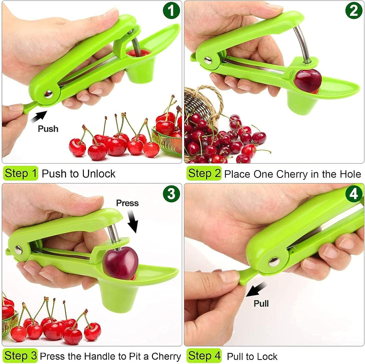 Kitchen Tool set, Garlic Grater, Avocado Slicer and Pitter, Cherry/Olive Pitter, Multifunction Egg & Vegetable Slicer, BPA-Free Food Grade Kitchen Gadgets Set, Green