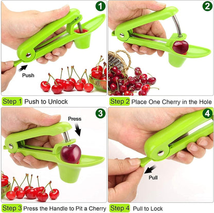 Kitchen Tool set, Garlic Grater, Avocado Slicer and Pitter, Cherry/Olive Pitter, Multifunction Egg & Vegetable Slicer, BPA-Free Food Grade Kitchen Gadgets Set, Green