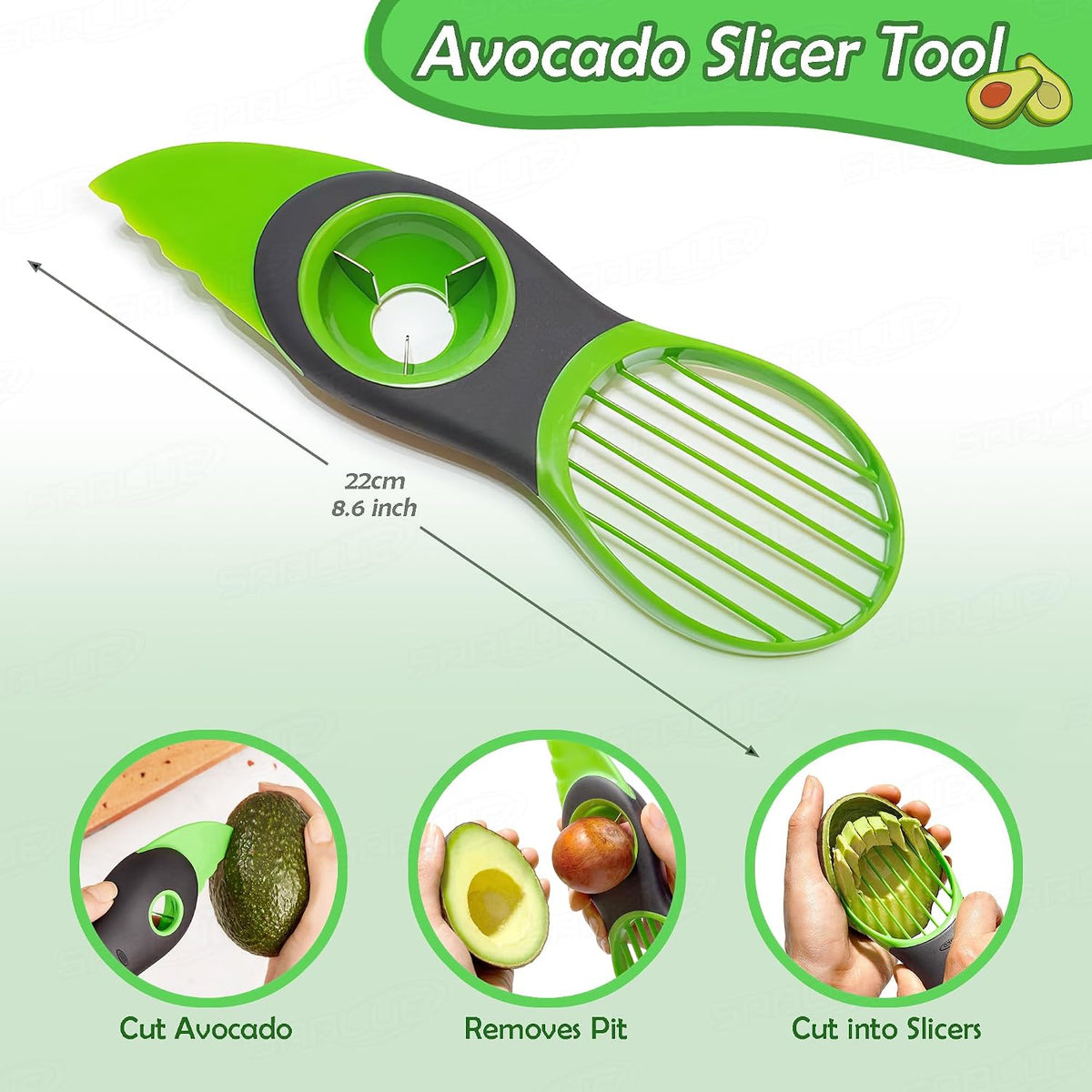 SABLUE Avocado 4-Piece Set: Multi-Function Slicer Tool, Saver, Wheat Straw Cutting Board & Sandwich Container, Dishwasher Safe, BPA-Free Storage for Slicing, Pitting, Fresh Keeping Meal Prep S0059