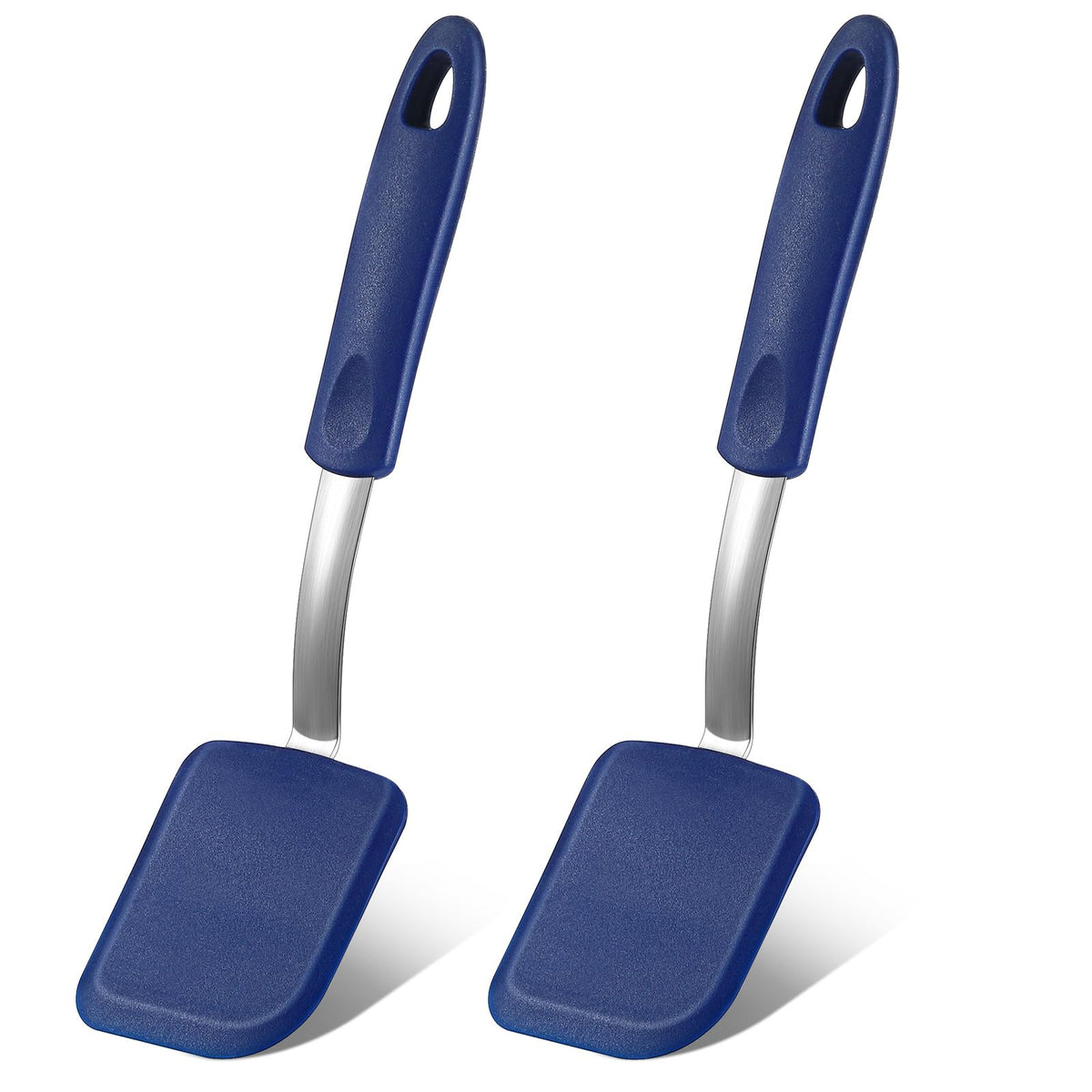 2 Pcs Mini Silicone Cookie Brownie Spatula,Solid Flat,Green