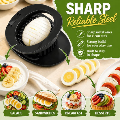 NOVANO Stainless Steel Wire Egg Cutter, Hard Boiled Egg Slicing Gadget, Egg Salad Making Tool, Versatile Kitchen Accessory for Eggs, Avocado, Strawberry, Kiwi Fruit