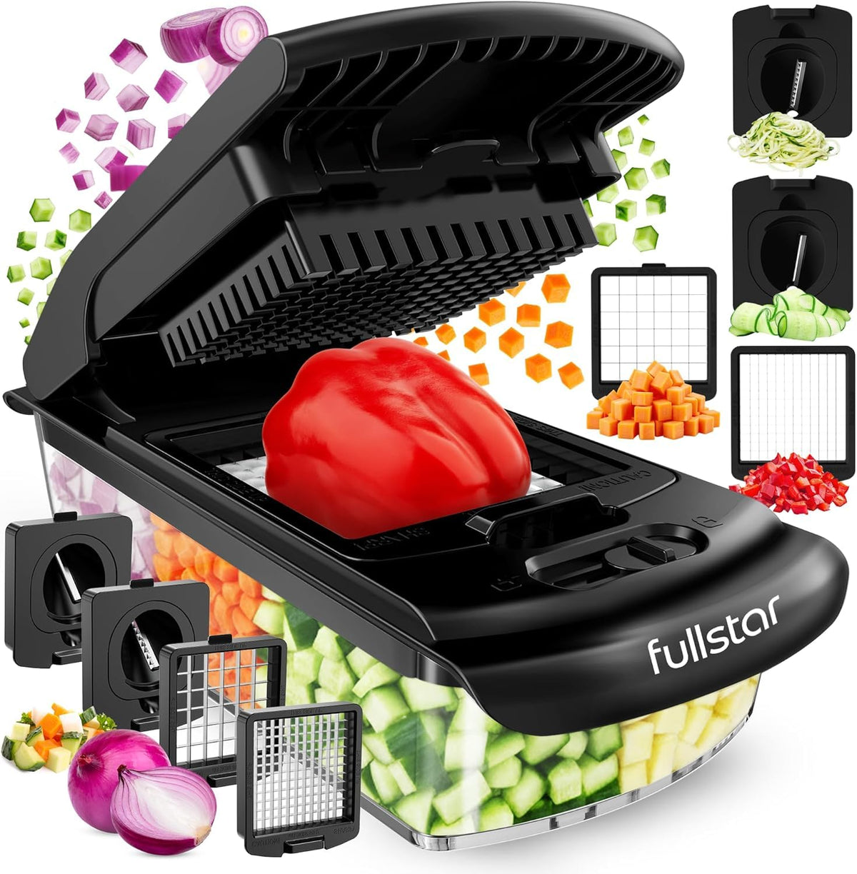 Fullstar Pro Original Vegetable Chopper & Spiralizer, All-in-1 Kitchen Tool