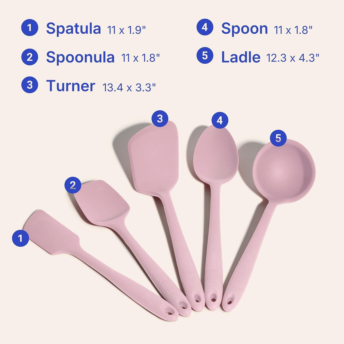 GIR: 5-Piece Silicone Essentials Kitchen Utensils Set – Rose