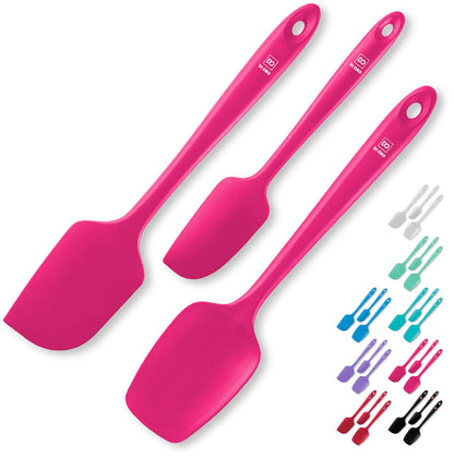DI ORO Silicone Spatula Set - 600F Heat Resistant, 3-Pc Red