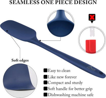 HOTEC Silicone Rubber BPA-Free Spatula Set, Set of 5, Classic Blue
