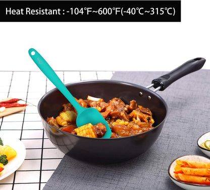 HOTEC Silicone Rubber Spatula Set BPA-Free, Multicolor, Set of 5