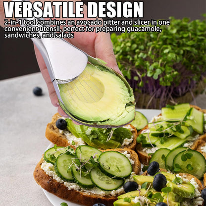 2-in-1 Avocado Pitter and Slicer Stainless for Sandwiches Salads