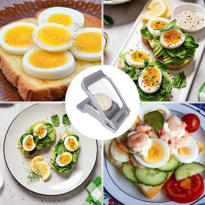 Egg Slicer for Hard Boiled Eggs Egg Cutter Strawberry Slicer Heavy Duty Aluminium Slicer Stainless Steel Wire Multipurpose Egg Slicer Dicer for Soft Fruit Mushroom,Egg Slicer