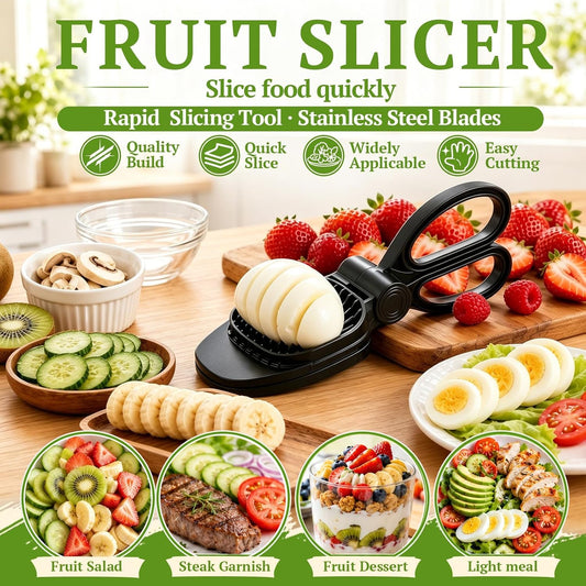 NOVANO Fruit Slicer, Egg Slicer, Black