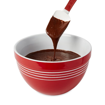 Rubbermaid Commercial Products High Heat Resistant Silicone Heavy Duty Spatula/Food Scraper 9.5" 500 Degrees F Red Handle for Baking/Cooking/Mixing Commercial Dishwasher Safe