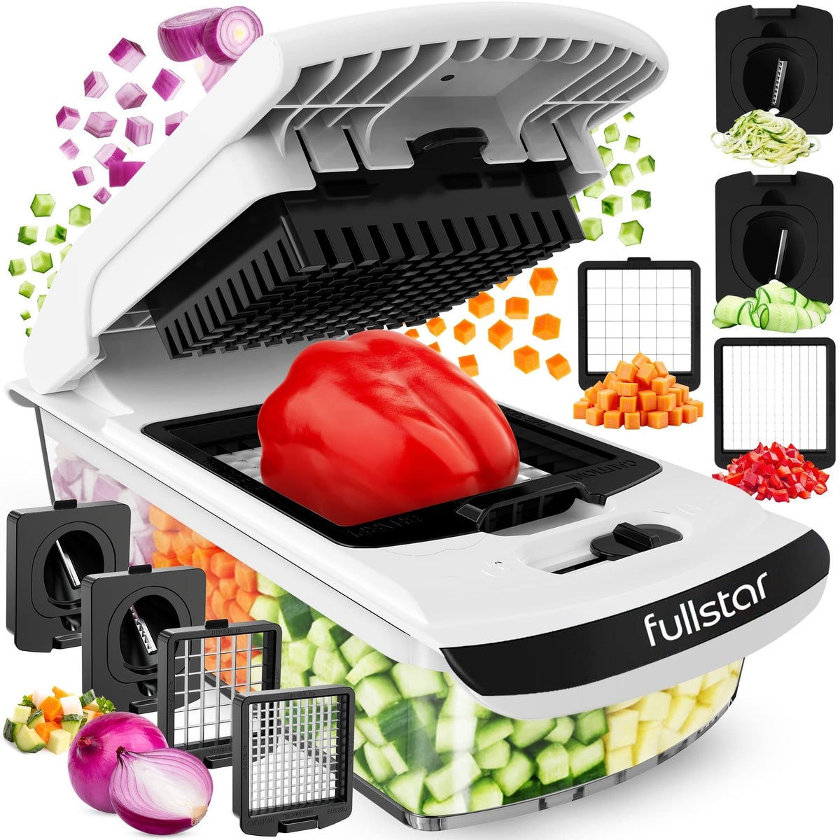 Fullstar Pro Original Vegetable Chopper & Spiralizer, All-in-1 Kitchen Tool