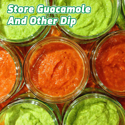WodGod Guacamole Keeper(2 Pcs), Guacamole Bowls, Avocado Keeper Fresh Guacamole Plastic Kitchen Storage Container with Air Tight Lid, 3-in-1 Avocado Slicer*2 and 2 Cleaning sponges