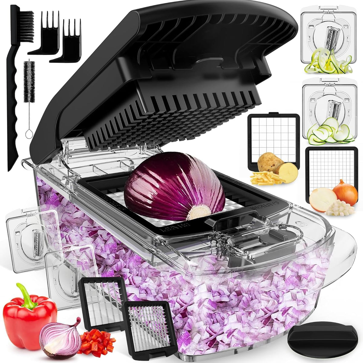 Fullstar Pro Original Vegetable Chopper & Spiralizer, All-in-1 Kitchen Tool