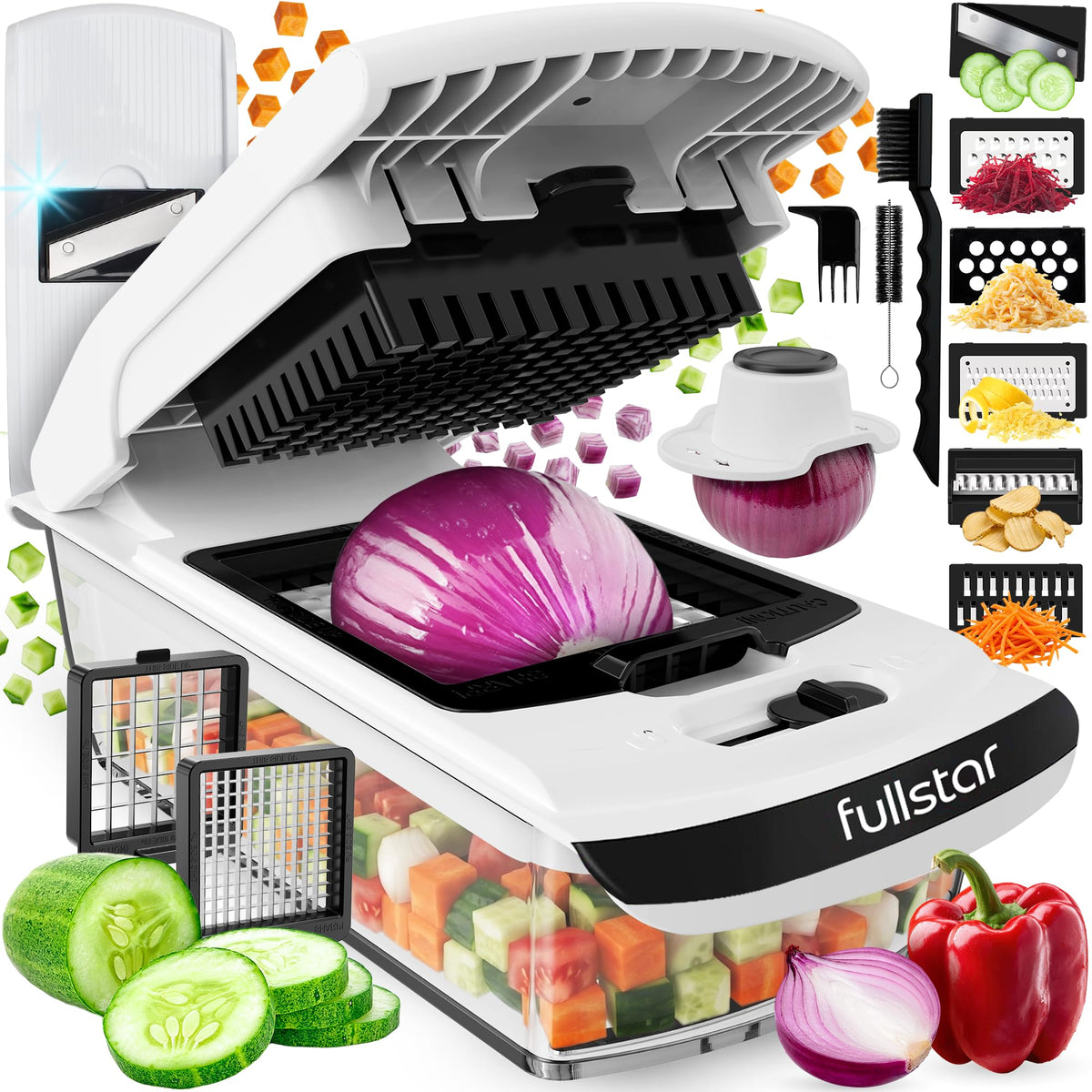 Fullstar Pro Original Vegetable Chopper & Spiralizer, All-in-1 Kitchen Tool