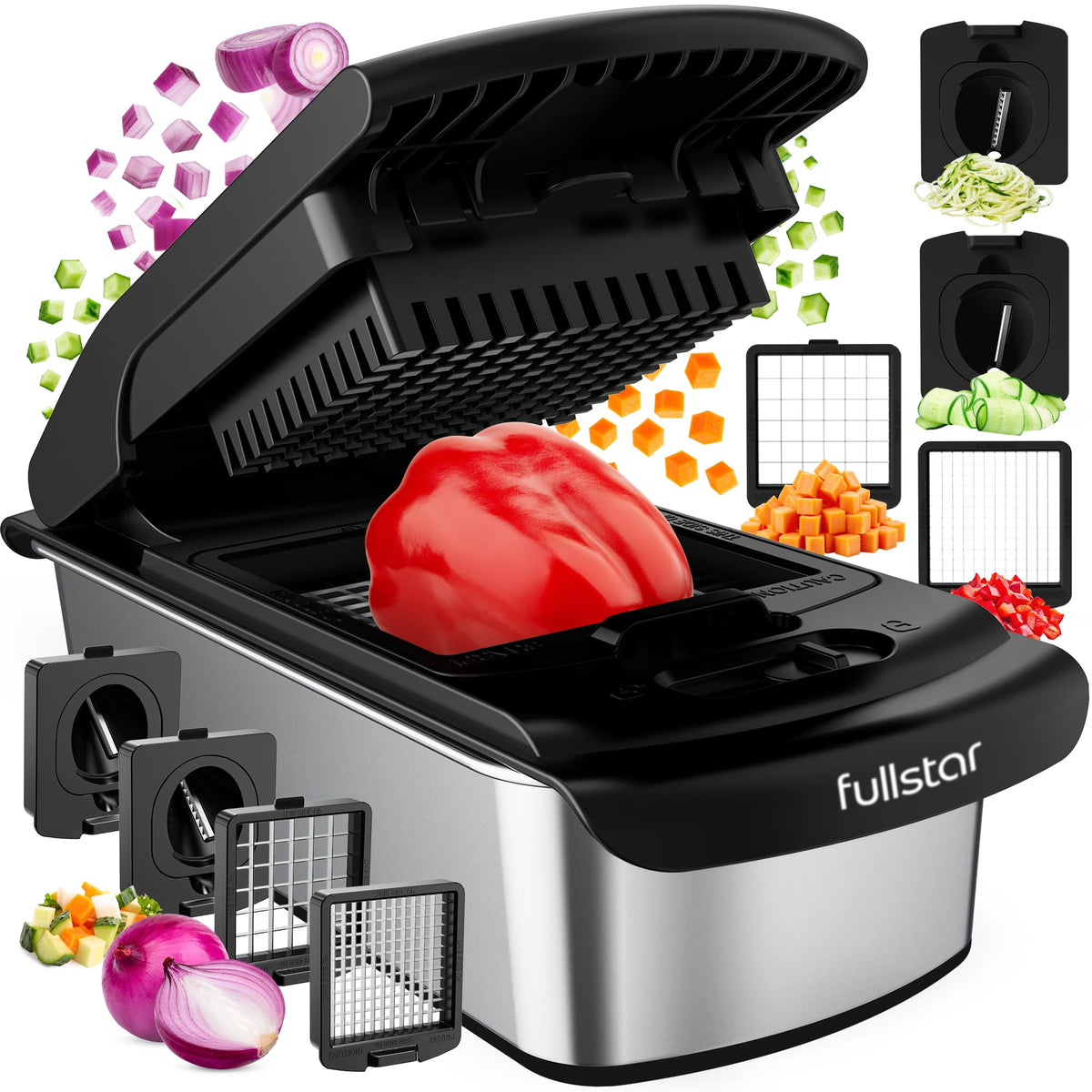 Fullstar Pro Original Vegetable Chopper & Spiralizer, All-in-1 Kitchen Tool