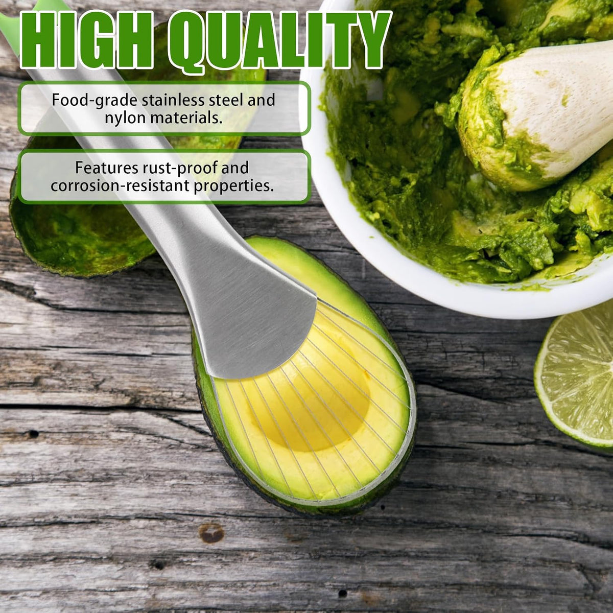 2-in-1 Avocado Pitter and Slicer Stainless for Sandwiches Salads