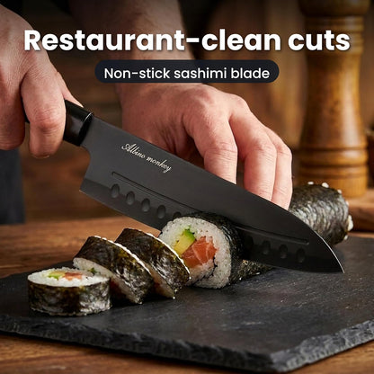 Albino monkey 20-Piece Sushi Making Kit with Bazooka, Knife & Free Course