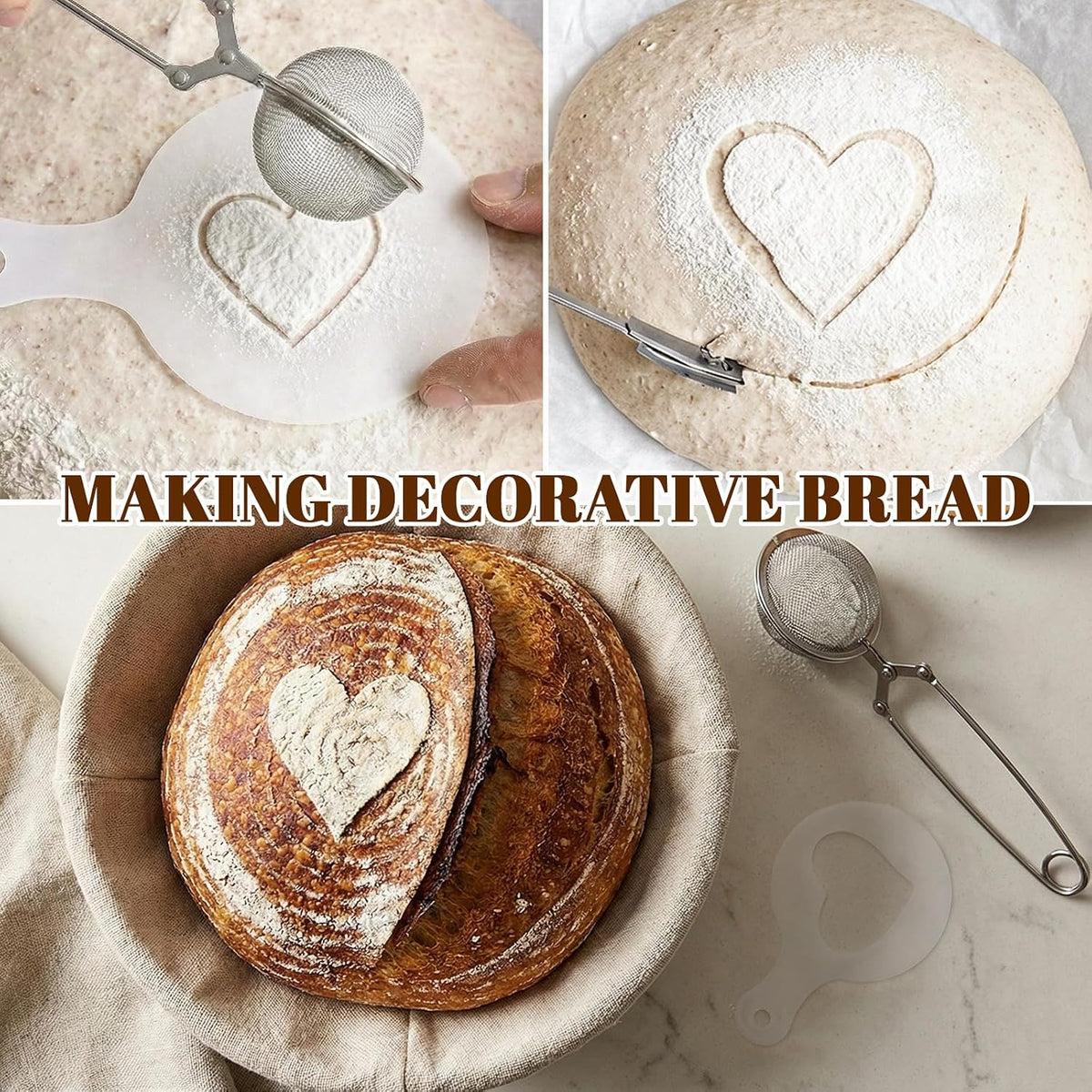 Sourdough Bread Baking Tool Set with Bread Lame & Blades, Bowl Scraper