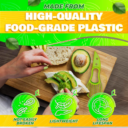 Avocado Slicer Tool 3 in 1, Peeler and Pit Remover, Durable Plastic