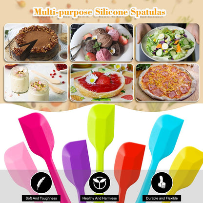 7 Pieces Silicone Spatulas 8 inch Heat-Resistant Spatulas Non-Stick Flexible Scrapers Kitchen Rubber Spatulas for Kitchen Cooking, Baking, Mixing Tools