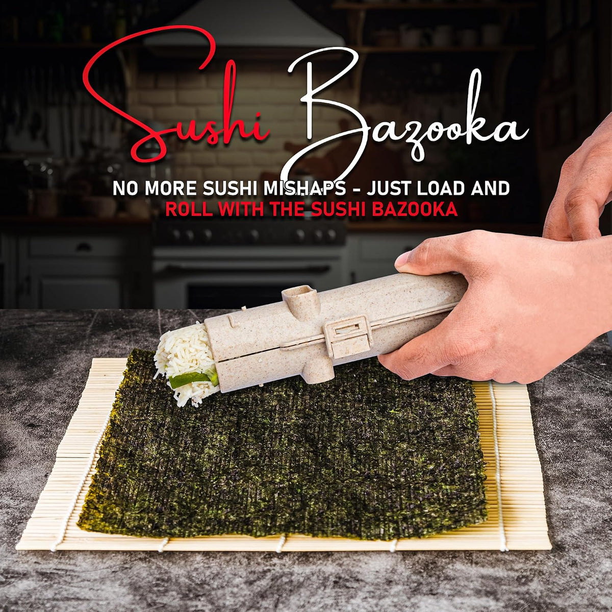 KitchenCrust Sushi Making Kit, 21 in 1 Sushi Bazooka Roller for Beginners