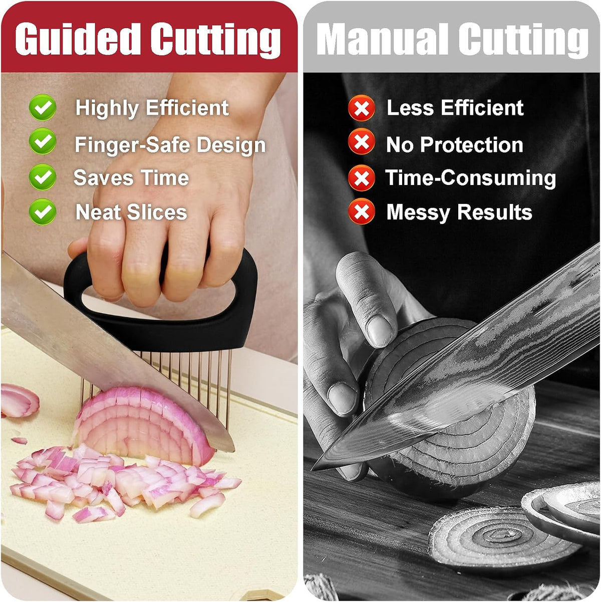 Extra-Large Onion Slicer – 304 Steel 16-Needle Cutter for Kitchen