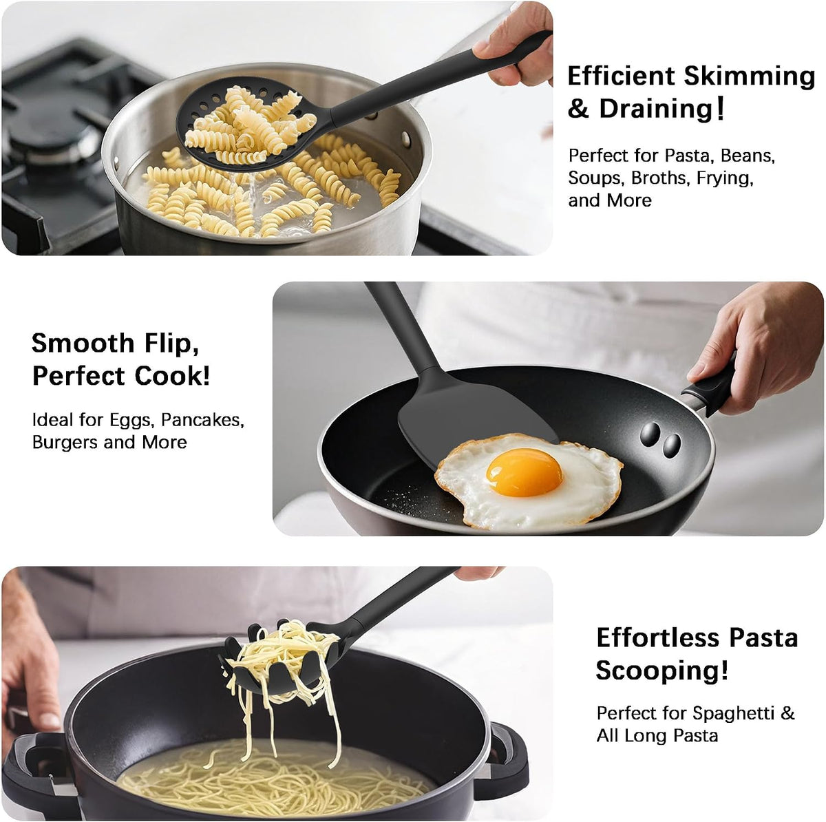 Coukre Silicone Kitchen Cooking Utensils Set, Heat Resistant, 14-Piece